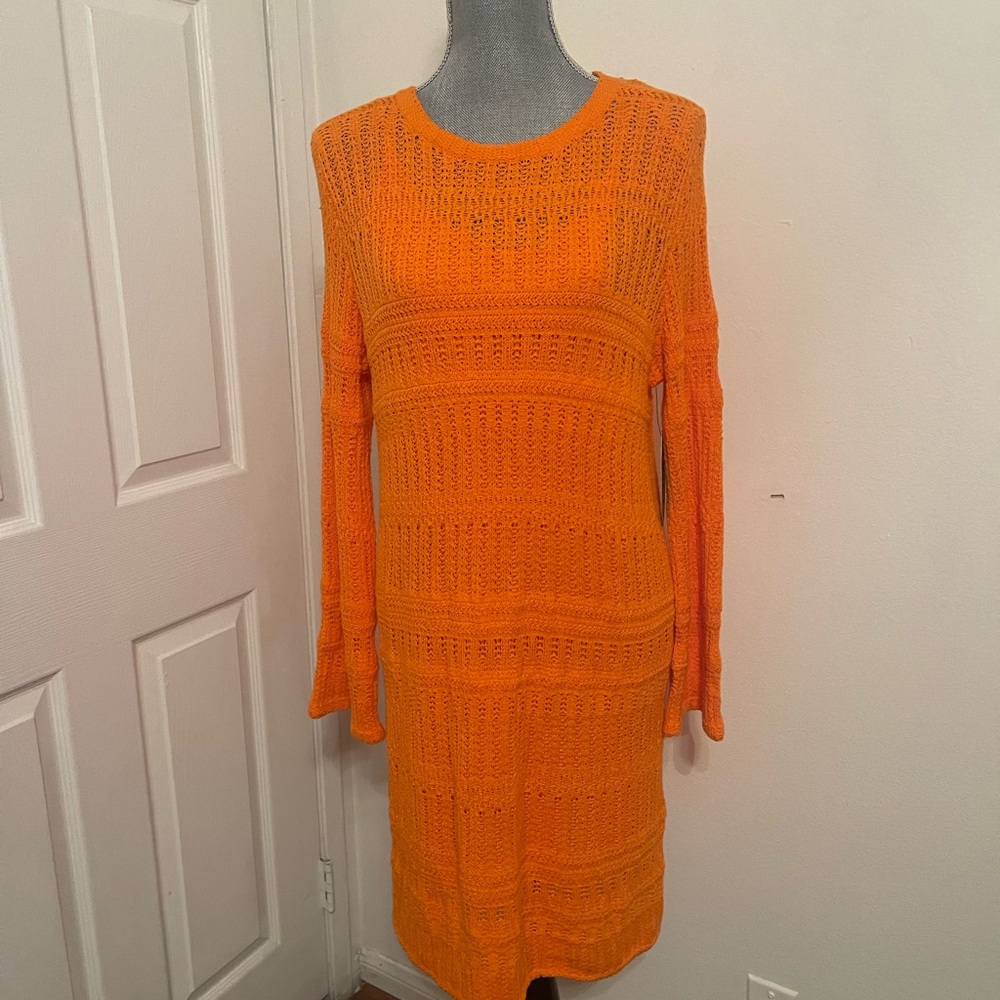 Scoop NWT Orange Knit Sweater Dress. Size 12-14 - Picture 5 of 15